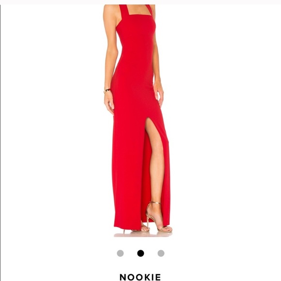 revolve red gown